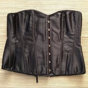 Black corset bustier metal hook closure XL